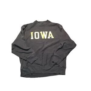VTG University Of Iowa Hawkeyes Champion Crewneck Sweatshirt Size M Black Y2K